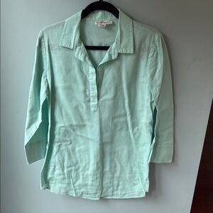Vineyard Vines Green Relaxed Button Down Shirt Notched Collar